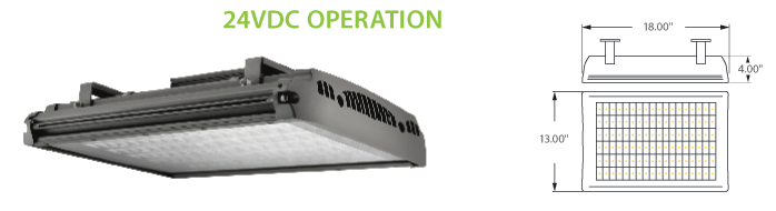 24VDC Solar Compatible LED Canopy Lighting