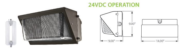 24VDC Solar Compatible Induction Wall Pack