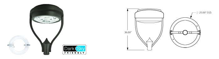 Induction Round Spider Post Top Fixture | 35xxx Series