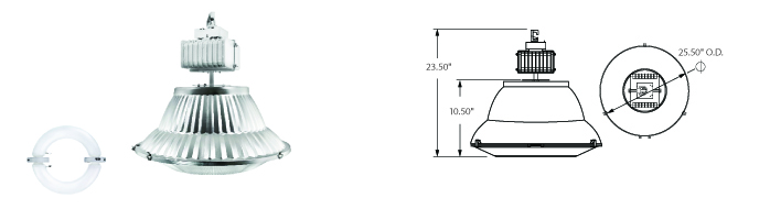 Induction  25" High-Bay - Aluminum Reflector Fixtures