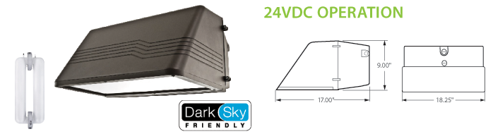 24VDC Solar Compatible Induction Wall Pack