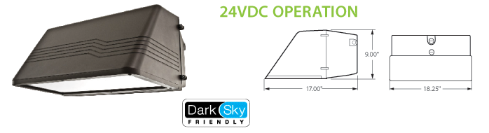 24VDC Solar Compatible LED Wall Pack Lighting