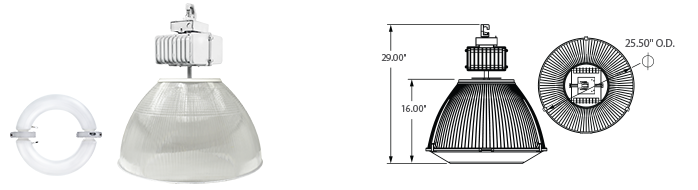 Induction 25" Polycarbonate High-Bay Fixtures