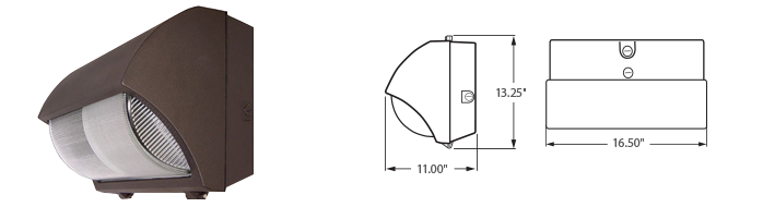 LED - 16" Wall Pack - Flood Type Fixtures - 21xxxRFLD