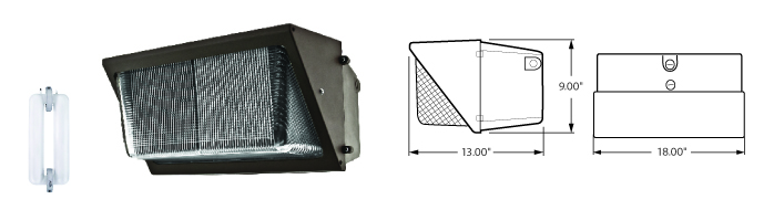 Induction 18" Wall Pack Flood Type Fixtures - 21xxx-FLD Series