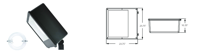 Induction 23" Square Flood  Light Fixtures - 39xxx Series