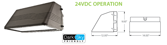 24VDC Solar Compatible LED Wall Pack Lighting