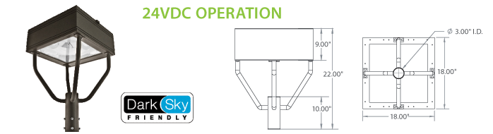 24VDC Solar Compatible Induction Post Top Lighting