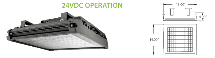 24VDC Solar Compatible LED Canopy Lighting