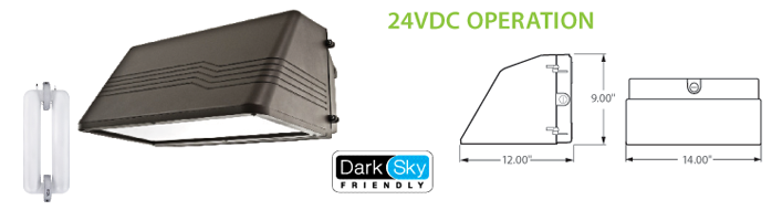 24VDC Solar Compatible Induction Wall Pack