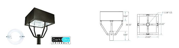 Induction 24" Square Post Top Parking Lot Fixture - 59xxx Series
