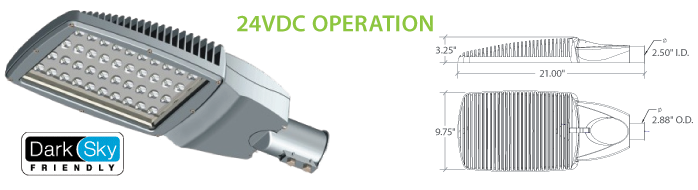 24VDC Solar Compatible LED Street Lighting