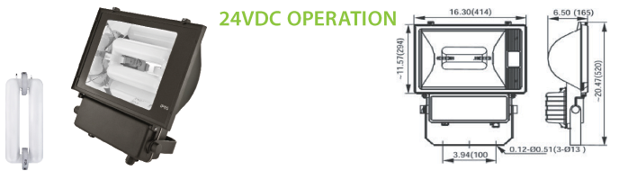 24VDC Solar Compatible Induction Flood Lighting