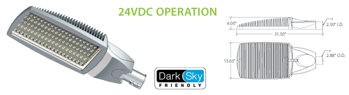 24VDC Solar Compatible LED Area Fixtures