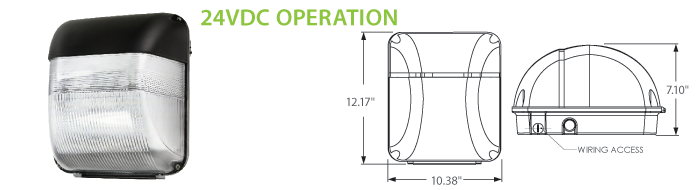 24VDC Solar Compatible LED Wall Pack Lighting