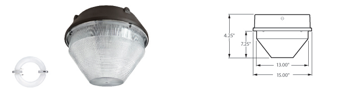 Induction 15" Conical Garage Light Fixtures| 13xxx Series