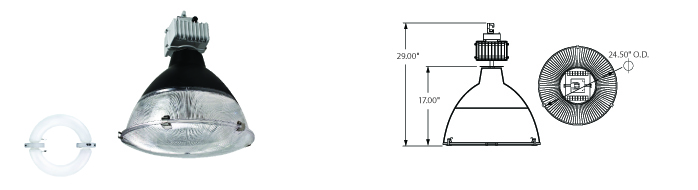 Induction 24" Hybrid High Bay Light Fixtures | 19xxx-HYB Series