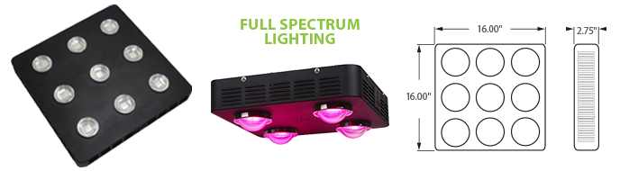 LED - COB Full Spectrum Grow Light - 9 Lamp