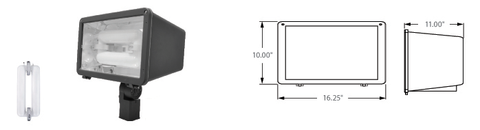 Induction - Flood Fixture - Slip Fit and Yoke Mount